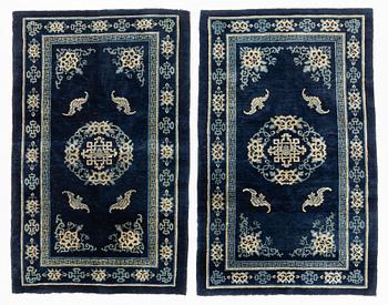 A matched pair of Baoutou rugs, China, c. 165 x 100-105 cm.