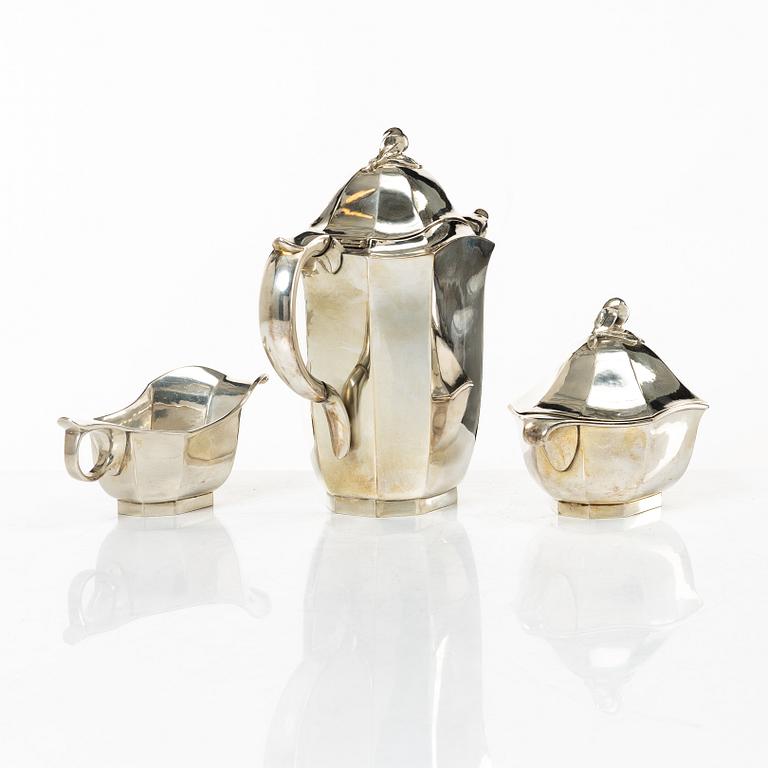 Jacob Ängman, a three-piece silver coffee service, GAB, Stockholm, 1938.