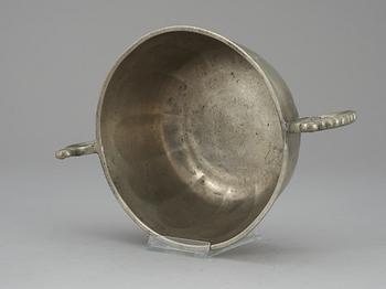 A Swedish pewter bowl by M Söderberg 1736.