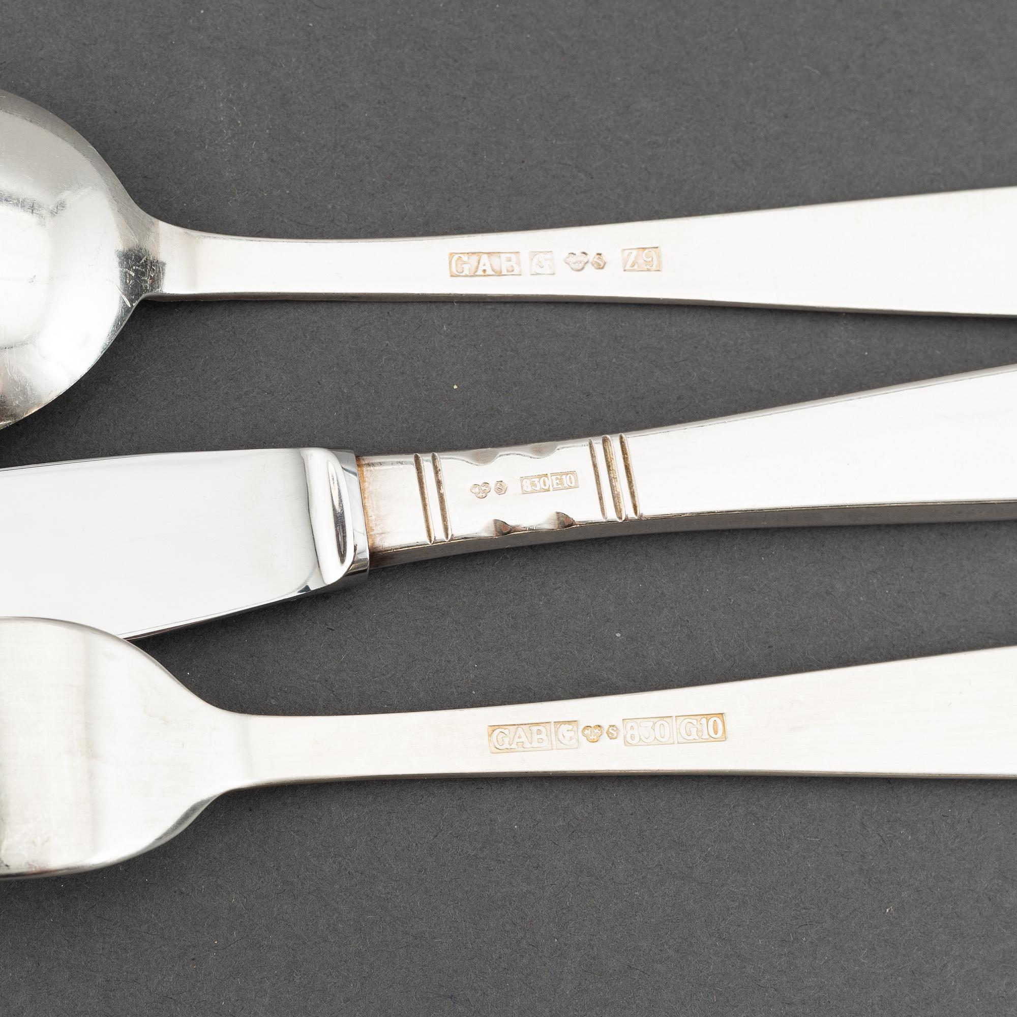 Jacob Ängman, a 'Rosenholm' silver cutlery service, GAB, (114 pieces).