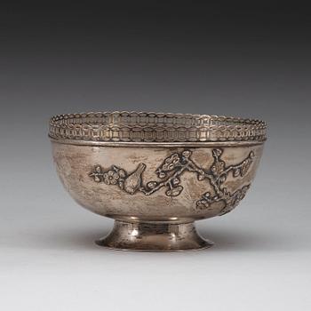 SKÅL, silver. Wang Hing & Co, Hongkong, tidigt 1900-tal.