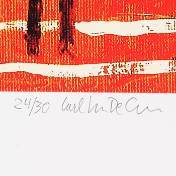 Carl Johan De Geer, lithograph in colours, signed 24/30.