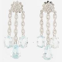 Earrings, 18K white gold with aquamarines and brilliant-cut diamonds.