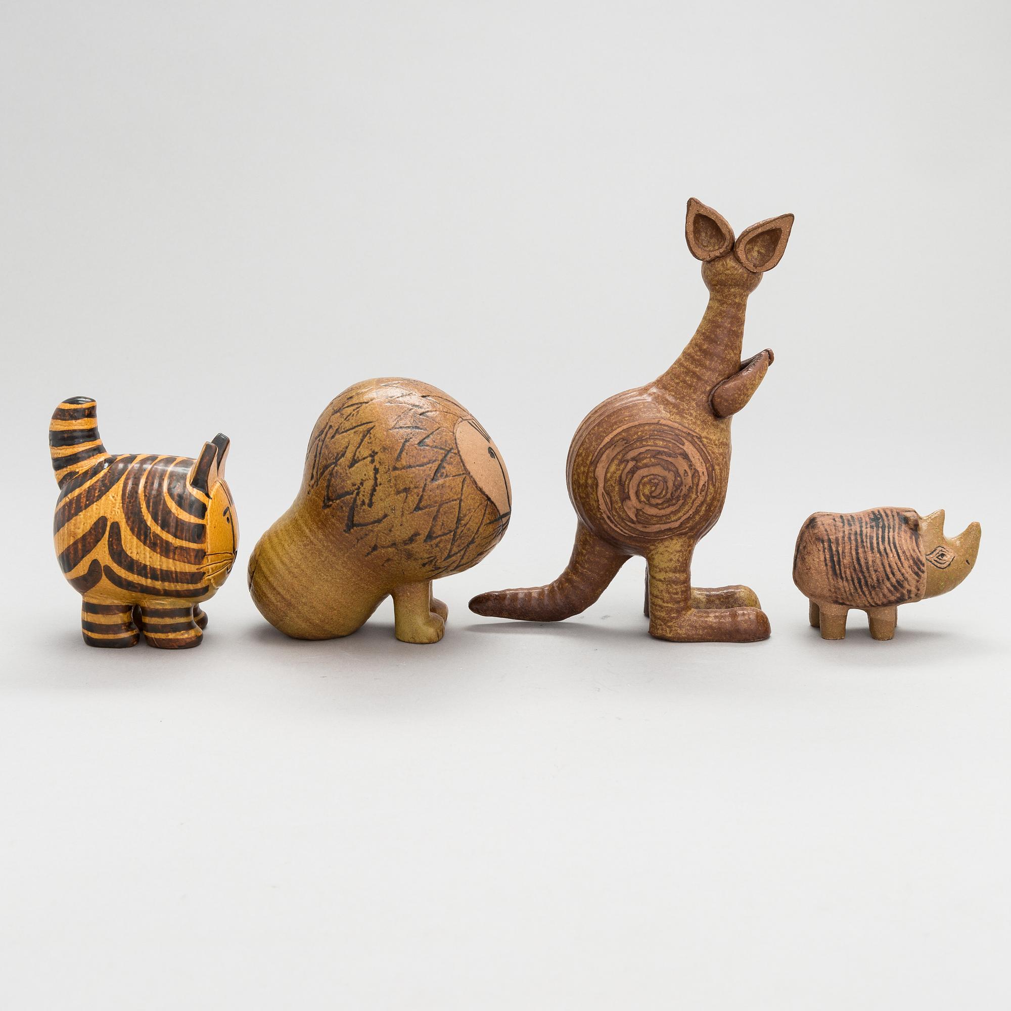 Lisa Larson, four stoneware figurines for Gustavsberg.