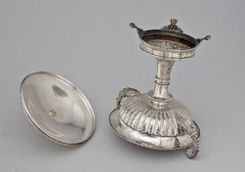 SOCKERSKÅL, silver, senempire, Gustav Möllenborg, Stockholm 1832. Vikt ca 990 gram.