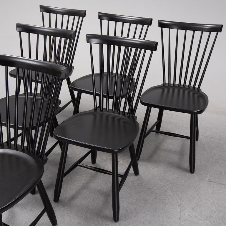 CARL MALMSTEN, six 'Lilla Åland' chairs, Stolab 2014.