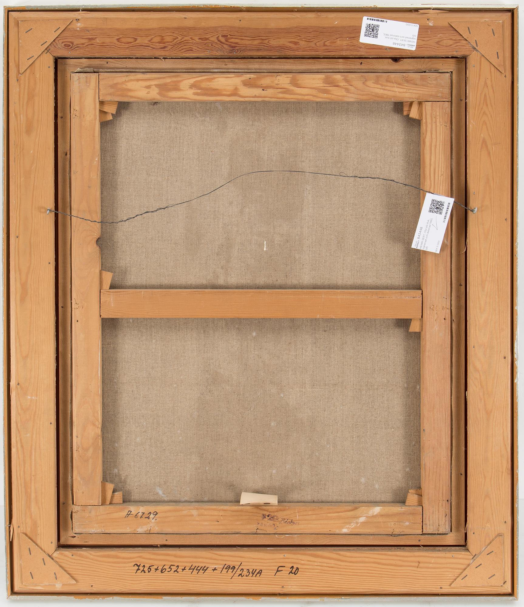 HENRI SERT, oil on canvas, signed and dated 1963.