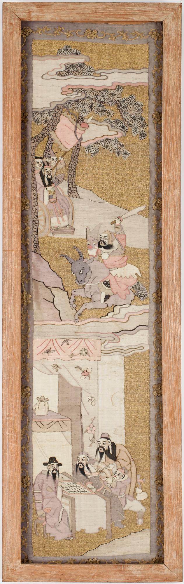 BRODERIER, 2 st, Kina, 1800/1900-tal.
