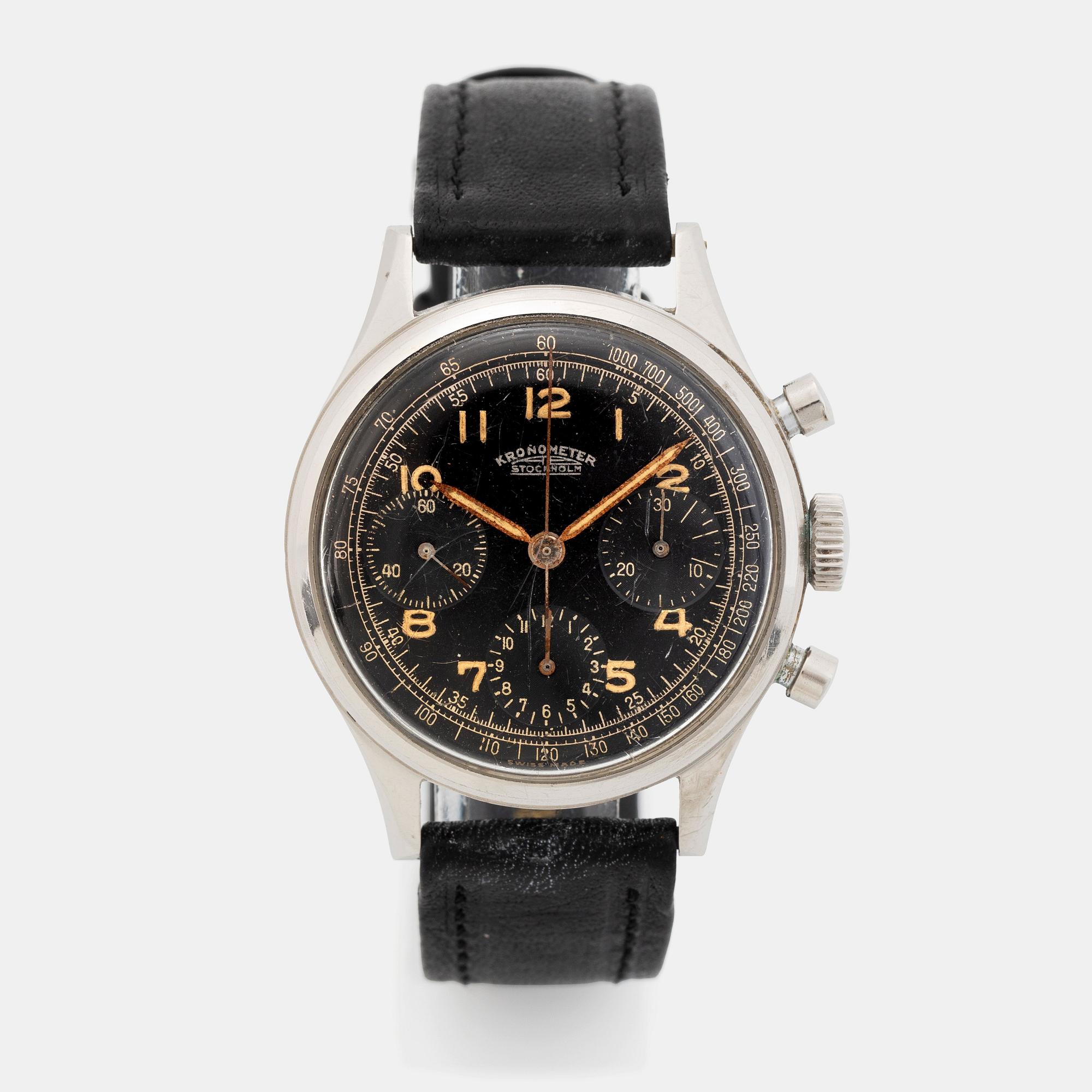 Kronometer Stockholm, chronograph, ca 1950.