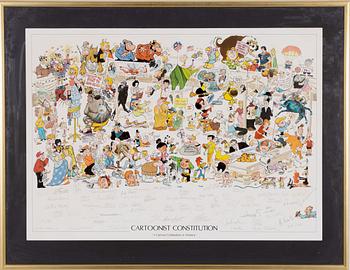 Signerad affisch, "Cartoonist Constitution-A Cartoon Celebration of America".