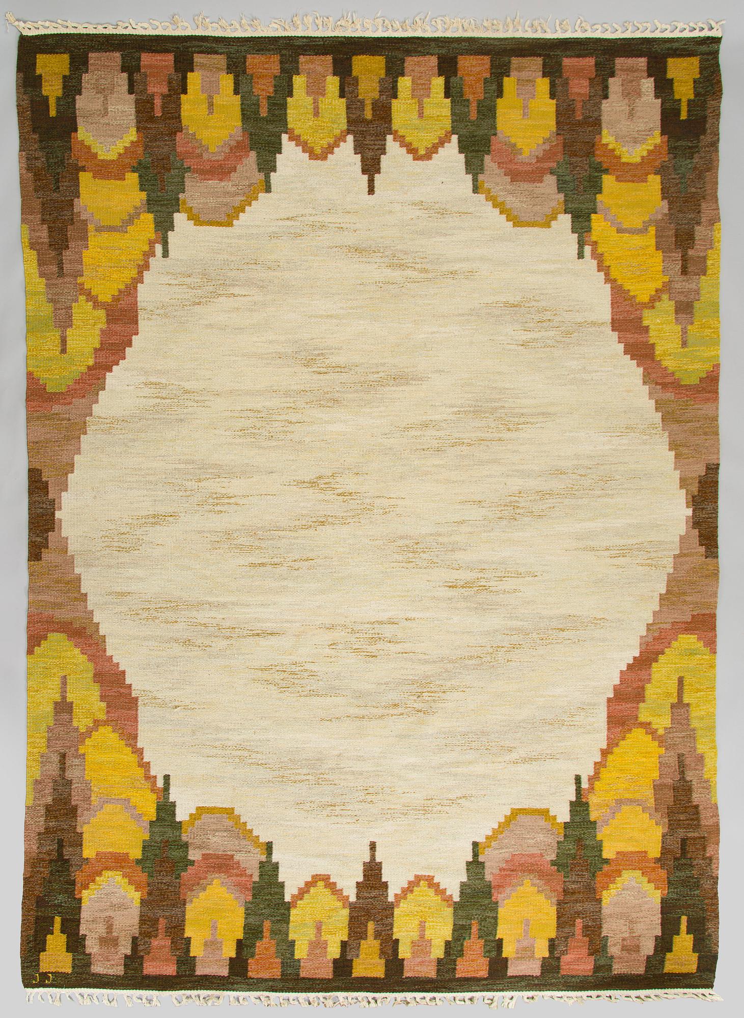 Judith Johansson, rug, "Björkhult". Flat weave. 320 x 232 cm. Signed JJ (Judith Johansson).