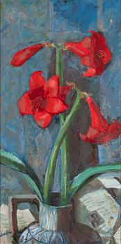 Bertil Wahlberg, Stilleben med amaryllis.