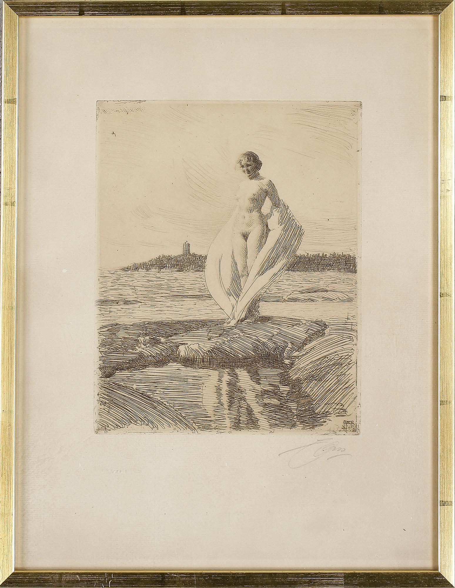 ANDERS ZORN, etsning, signerad.
