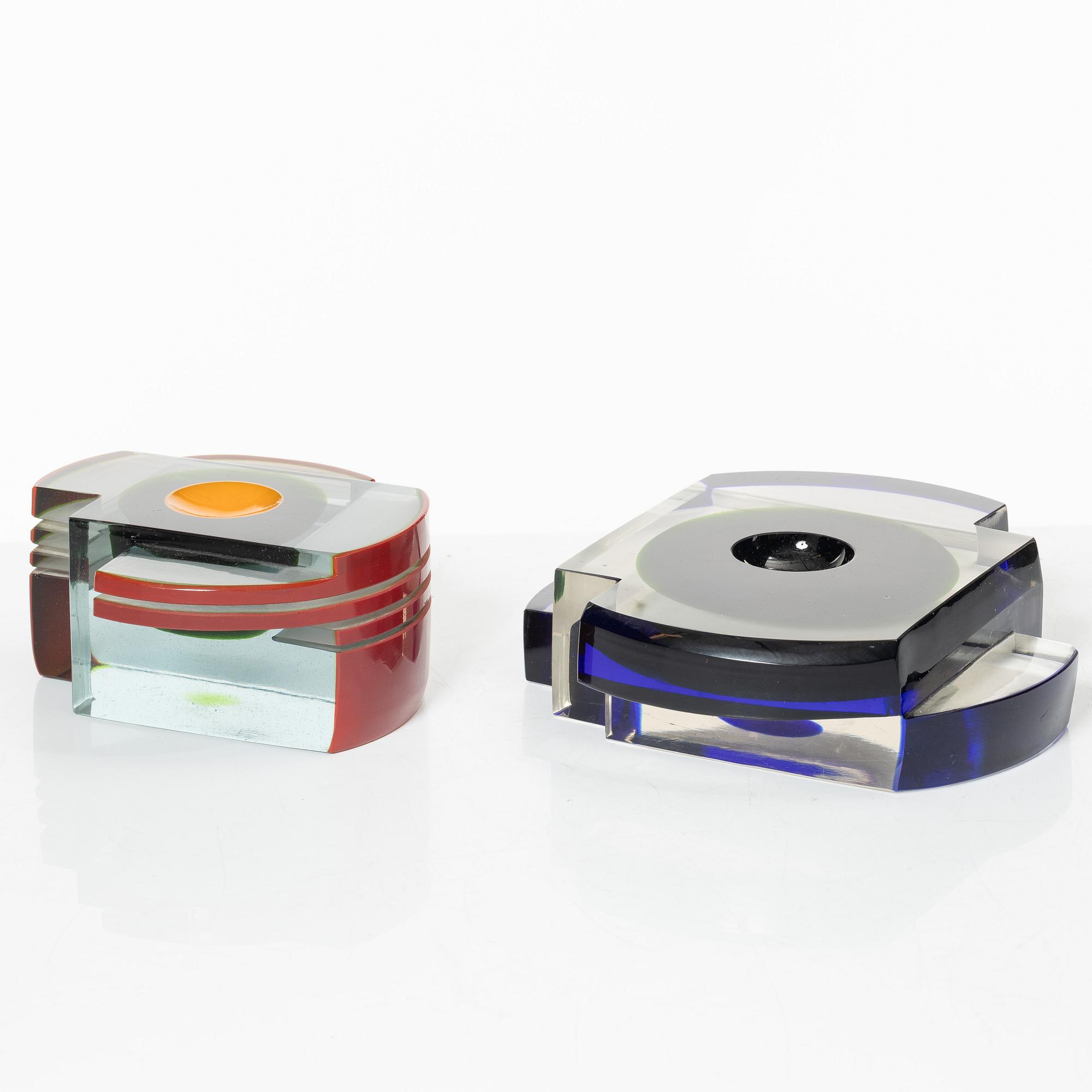 Skulpturer, 4 st, glas.