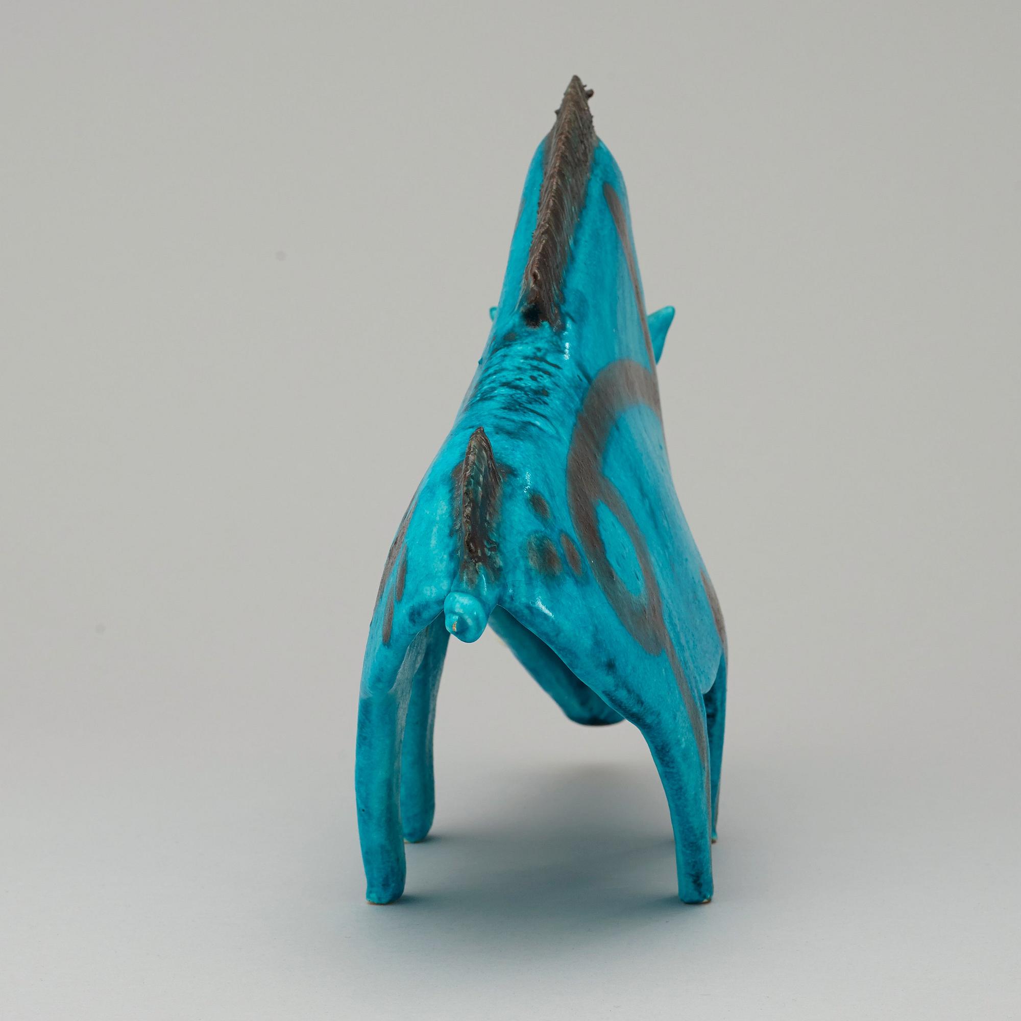 A Bruno Gambone ceramic sculpture of a boar, Italy 1960's.