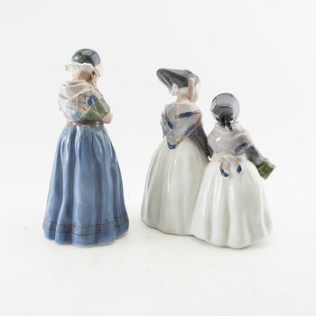 Figuriner 4 st Royal Copenhagen/Bing & Grøndahl 1900-talets mitt/andra hälft porslin.