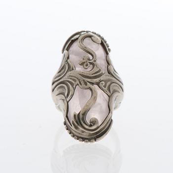 GEORG JENSEN, RING, rose quartz, silver.