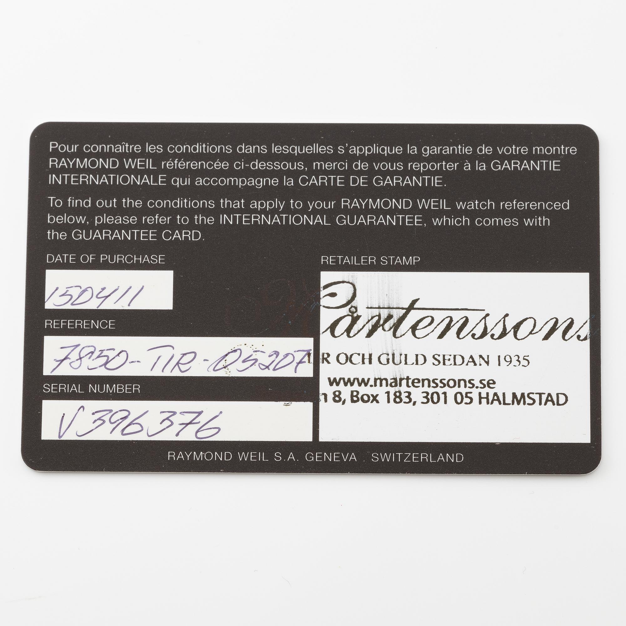 Raymond Weil, Nabucco, chronograph, wristwatch, 46 mm.