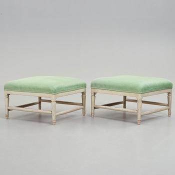 A pair of late Gustavian stools by Ephraim Ståhl (master in Stockholm 1794-1820).