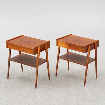 A pair of bedside tabled, AB Carlströms & co Möbelfabrik, Sweden, mid20th century.