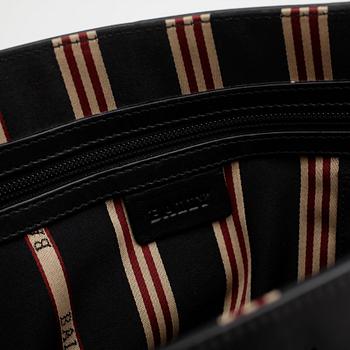 BALLY, a black leather mens messenger bag, "TRIAR-SM".