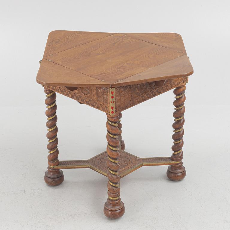 A Baroque style table with boardgames. 1900-tal.