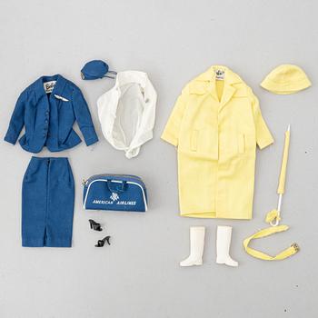 Barbie dolls, 3 dolls with clothes and accessories, 1962-63.