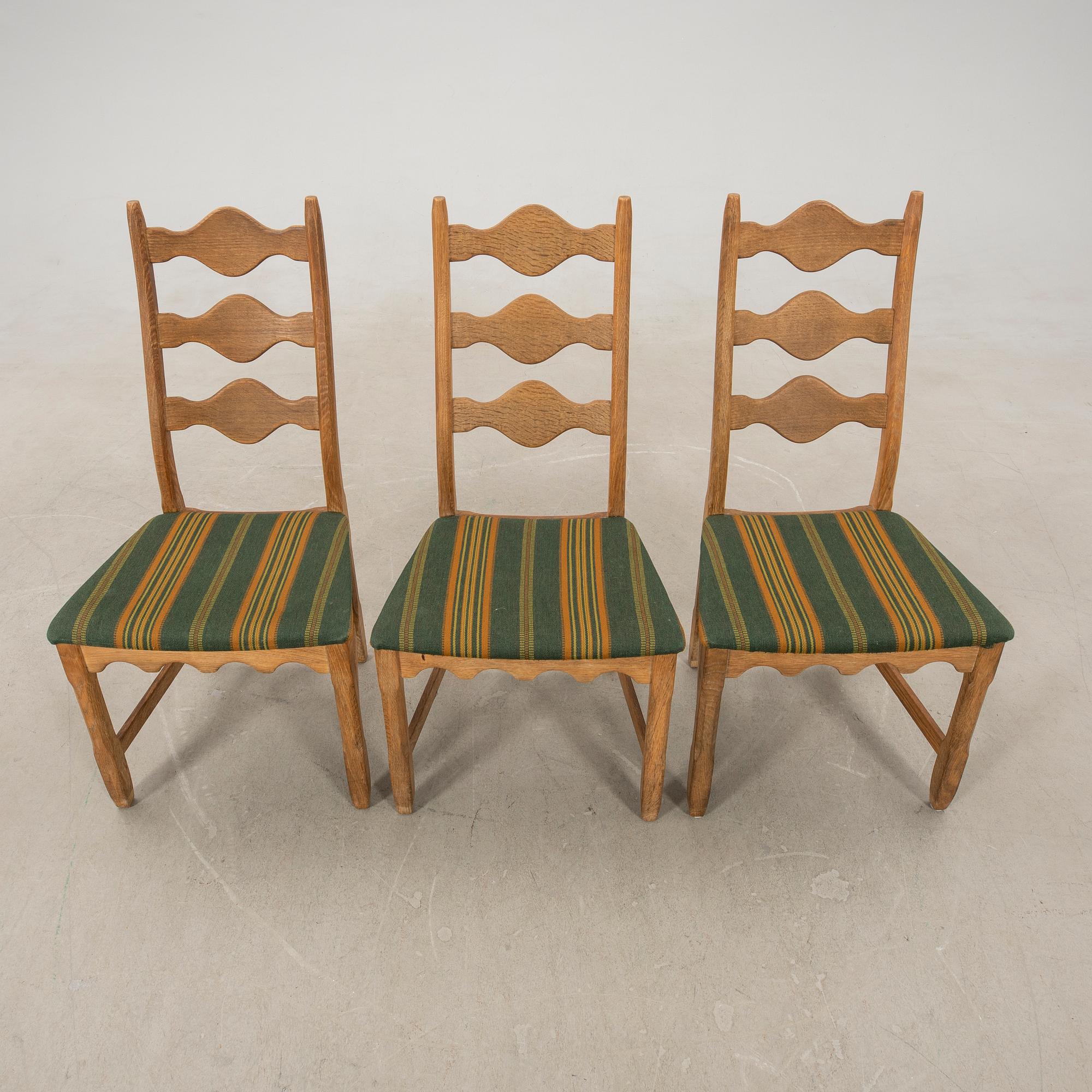 Henning Kjærnulf, chairs, 6 pcs, "Razorblade", Denmark, 1960s.