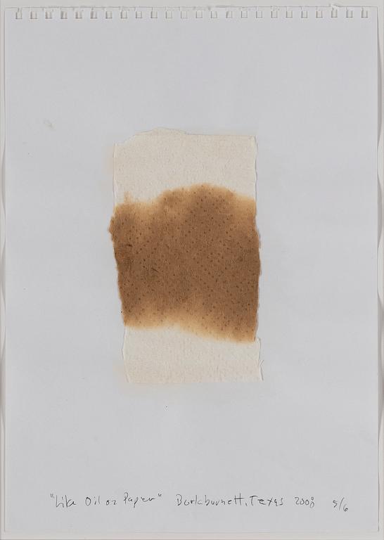 Carl Michael von Hausswolff, toilet paper and oil on paper, 2008, signed 5/6.