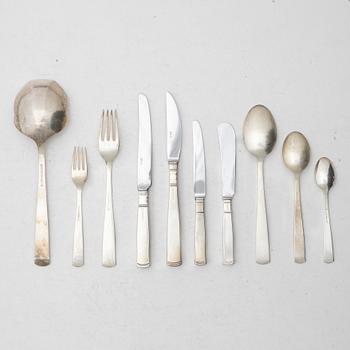 Jacob Ängman, Bestickuppsättning, 126 delar, silver, modell "Rosenholm", GAB, Eskilstuna, bl a 1979.