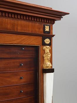 Writing cabinet,  by Johan Söderberg (instrument maker under the carpenter's guild in Stockholm 1803-1820) Empire,