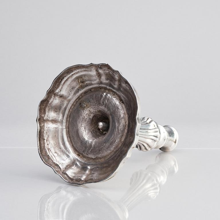 Ljusstake, silver, otydlig mästarstämpel P.F, Venedig, 1700-tal.