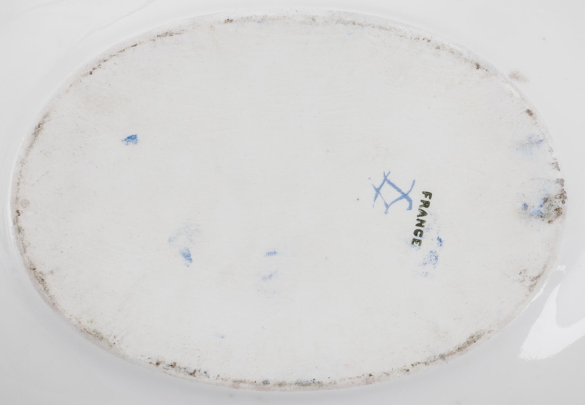PARTI PORSLIN, 3 delar, Frankrike, 1800/1900-tal.