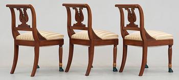 A set of five Empire 19th century chairs.