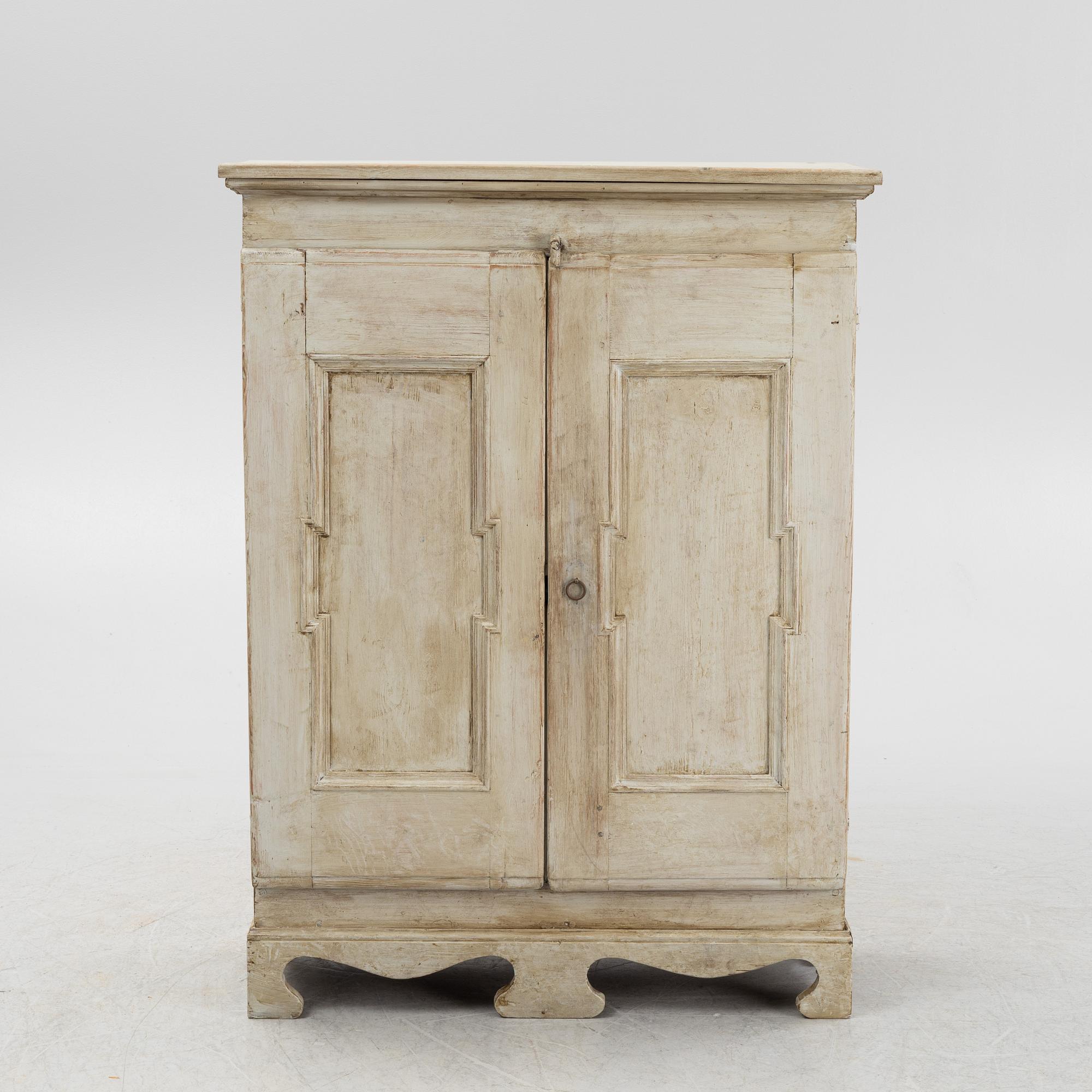 A painted pine sideboard, contemporary with older parts.