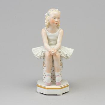 A Holger Christensen porcelain figure, 'ballet girl', for Royal Copenhagen, Denmark, 1940s.