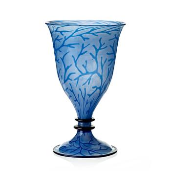 Edward Hald, a 'graal' glass vase, Orrefors Sweden 1918.