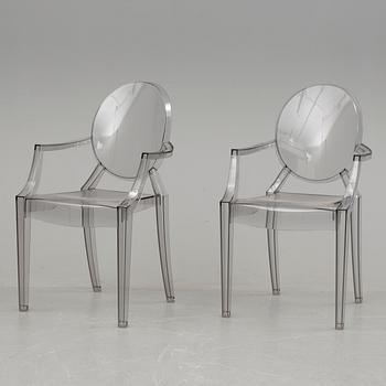 KARMSTOLAR, ett par, "Louis Ghost", Philippe Starck för Kartell.
