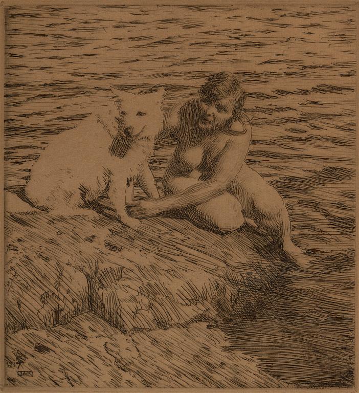 ANDERS ZORN, etching, state III of III, 1917, signed in pencil.