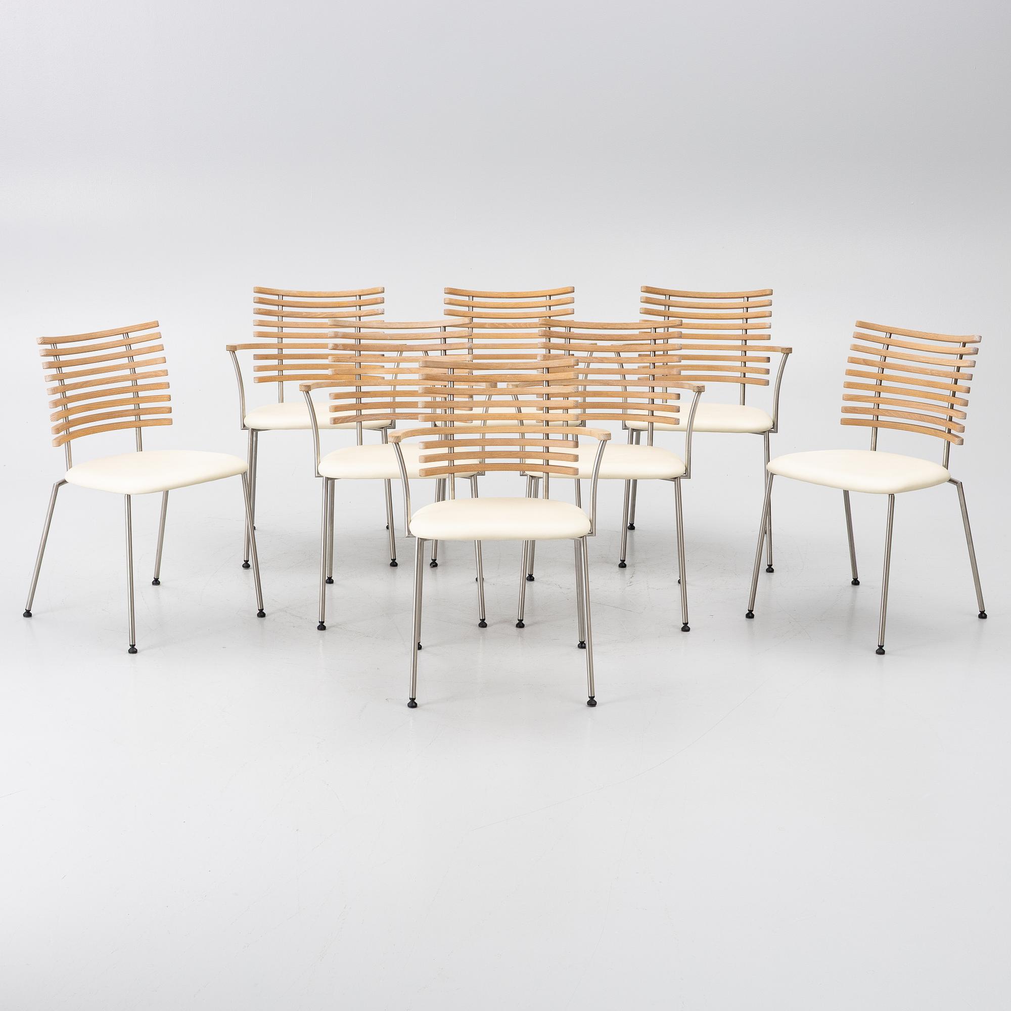 Henrik Lehm, 6 armchairs + 2 chairs, "Tiger", Naver Collection, Denmark.