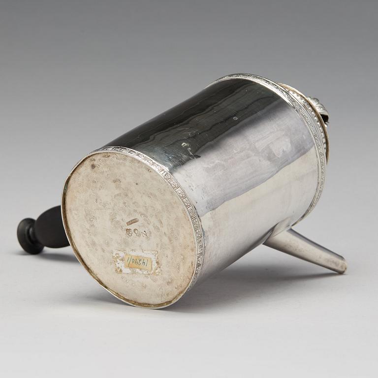 Erik Lemon, kaffekanna, silver, Uppsala 1782. Gustaviansk.