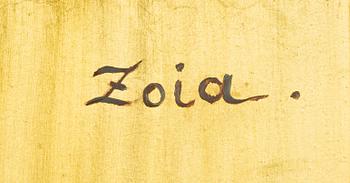 Zoia Krukovskya Lagerkrans, olja på pannå, signerad. daterad 1979 a tergo.