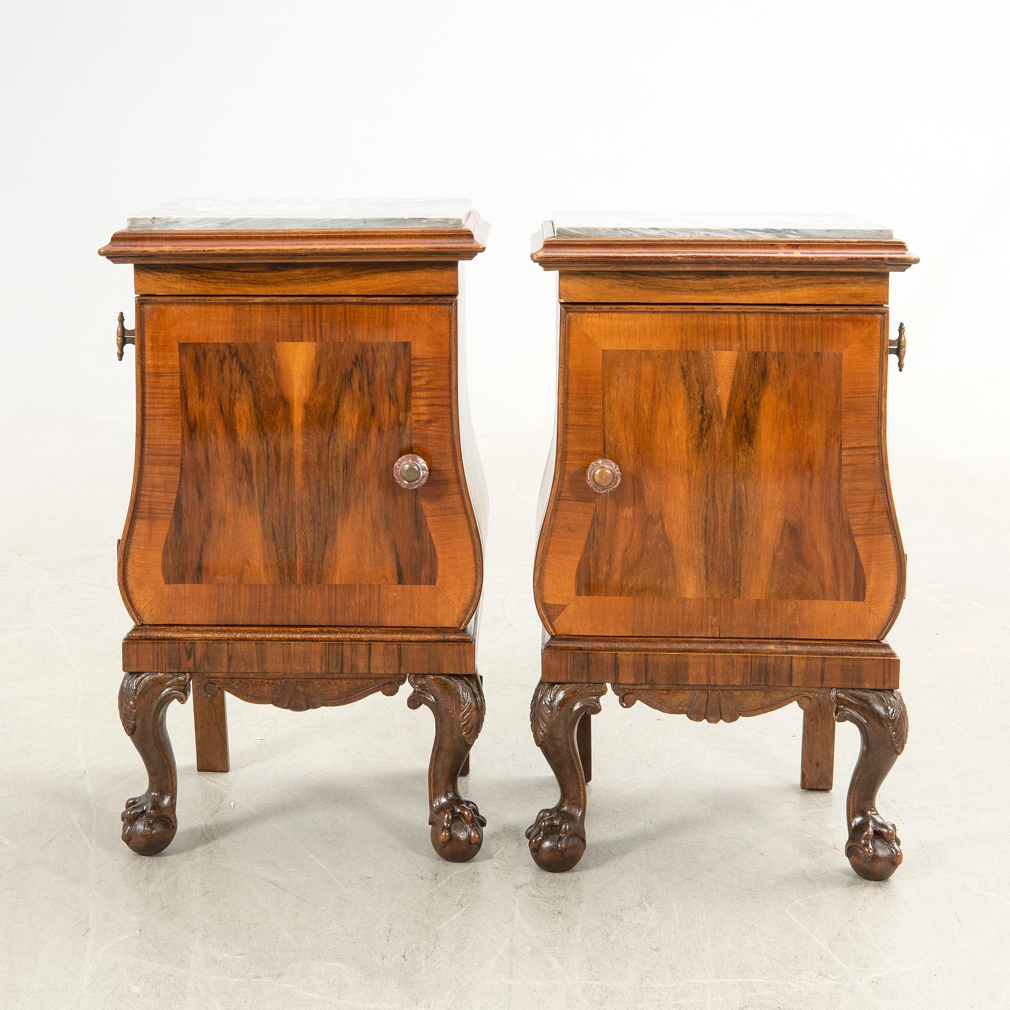 Nightstands, a pair, first half of the 20th century.