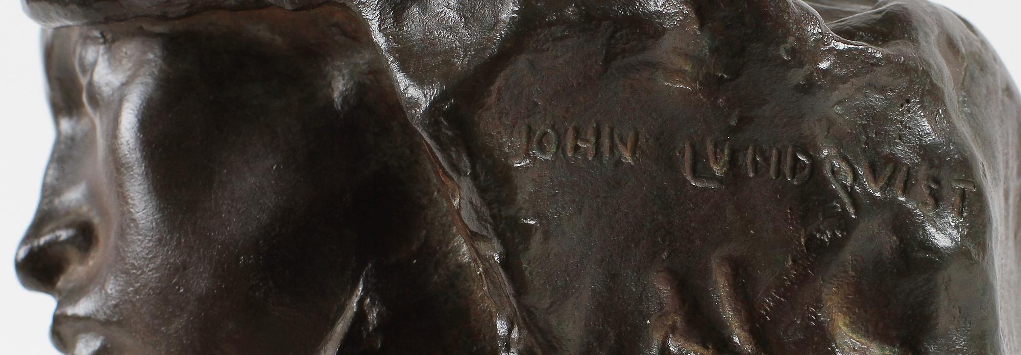 JOHN LUNDQVIST, skulptur, brons. Sign.