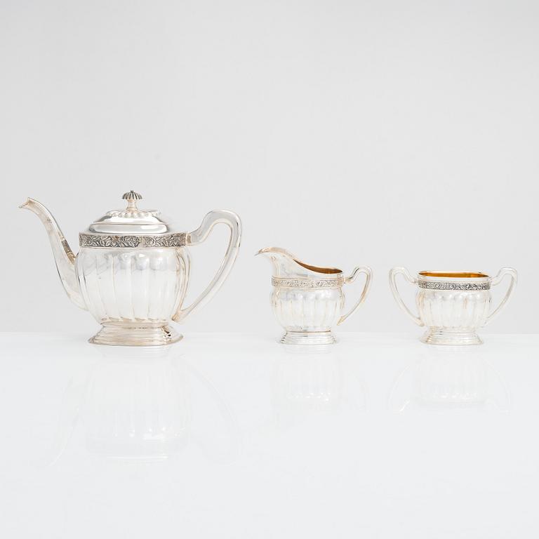Kaffeservis, 3 delar, silver, Kultakeskus, Tavastehus 1993-95.