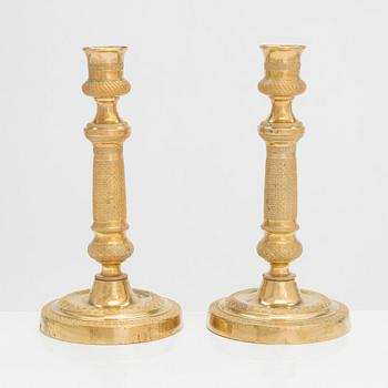 Ljusstakar, ett par, empirstil, 1800-talets andra hälft.