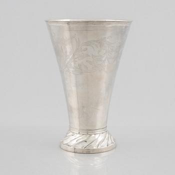 A silver beaker by Lars Löfgren, Hudiksvall (1797-1853).