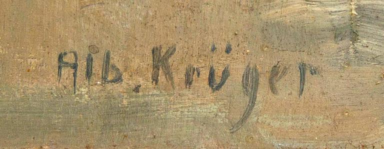 Albert Krüger, a signed oil on board.