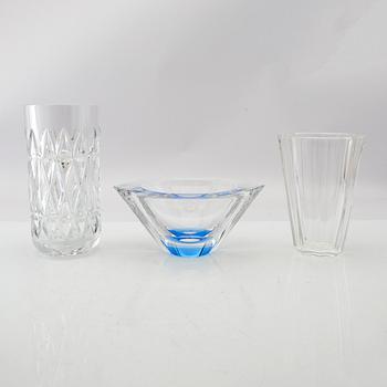 Jan Johansson, vases and bowl, 3 pcs unsigned.