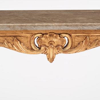 A Swedish rococo-style giltwood table, Stockholm, 19th century.
